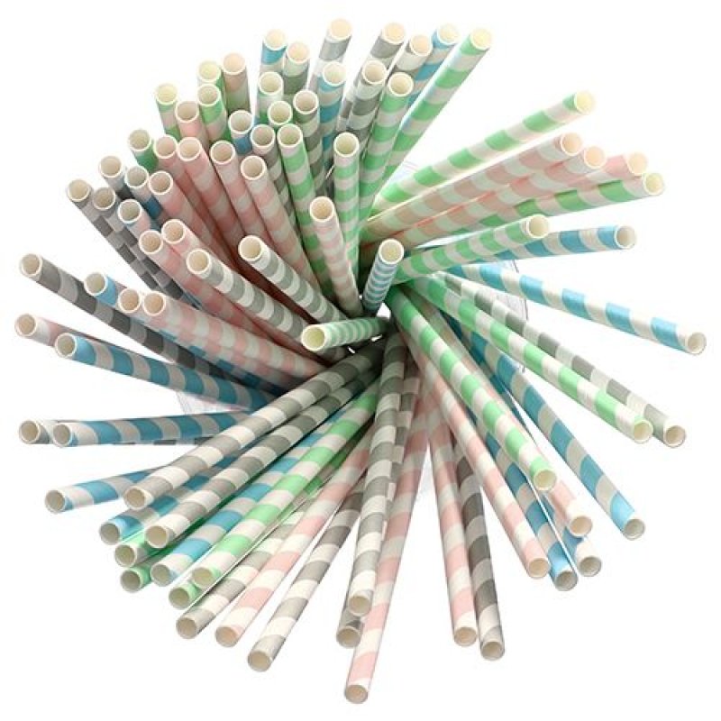 Papstar 87011 disposable drinking straws 100 pc(s) Assorted colours