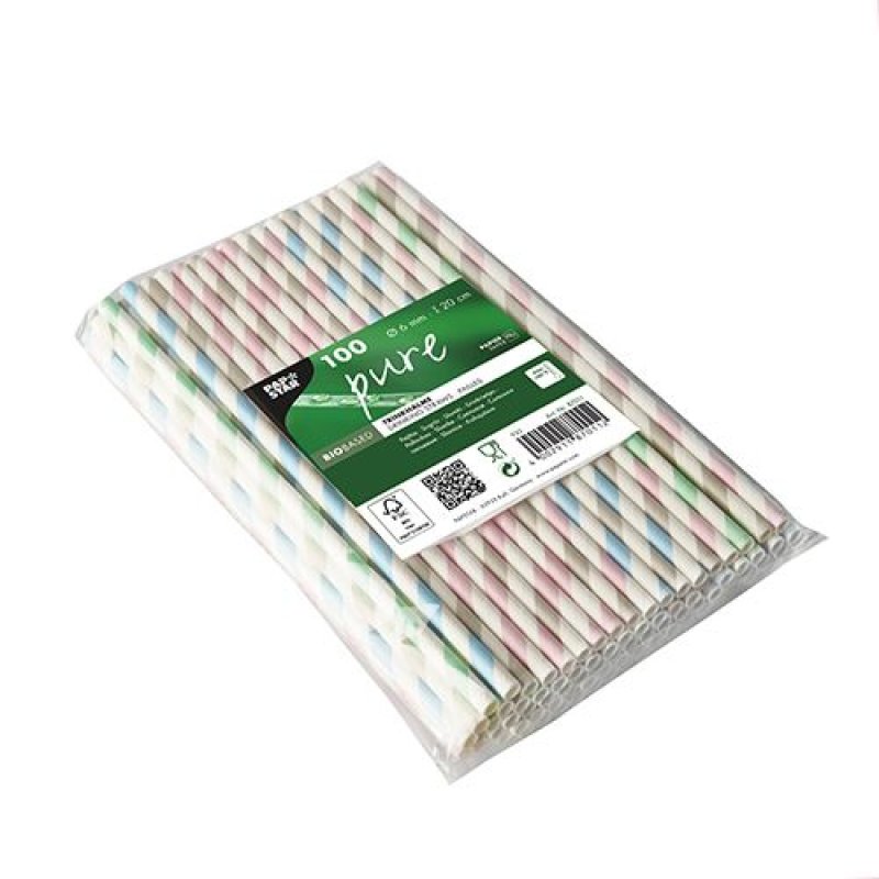 Papstar 87011 paille jetable 100 pièce(s) Couleurs assorties