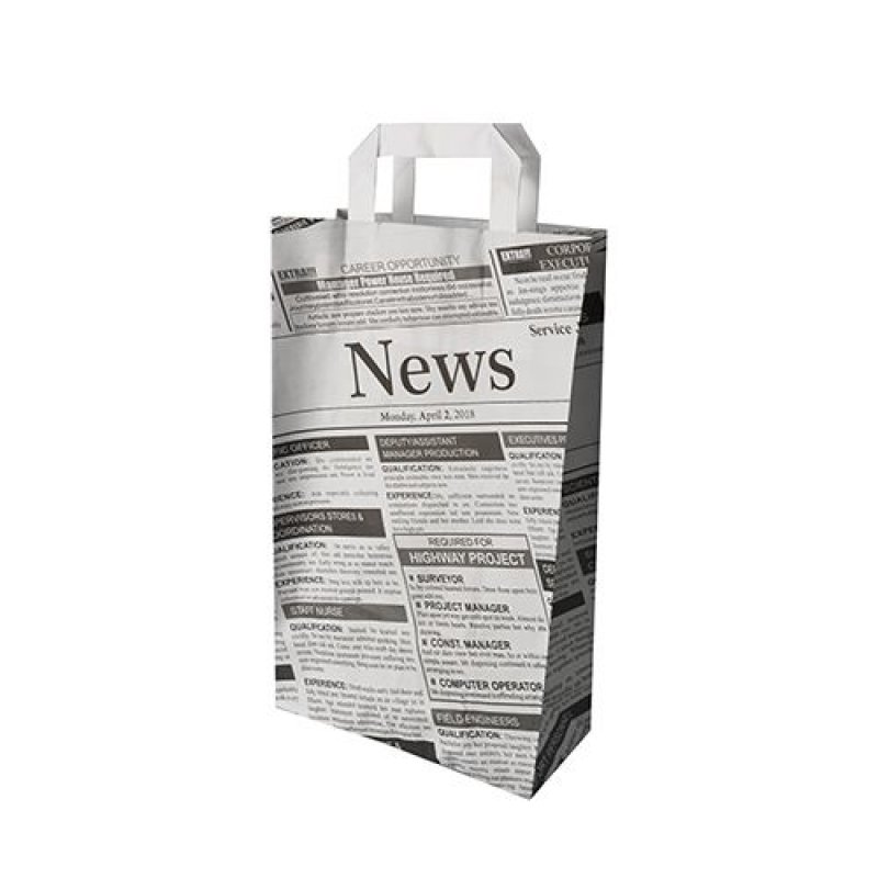 PAPSTAR Sac en papier "Newsprint", 200 x 100 x 360 mm