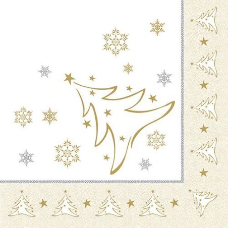 PAPSTAR Serviette à motif de Noël "X-Mas Elegance", or
