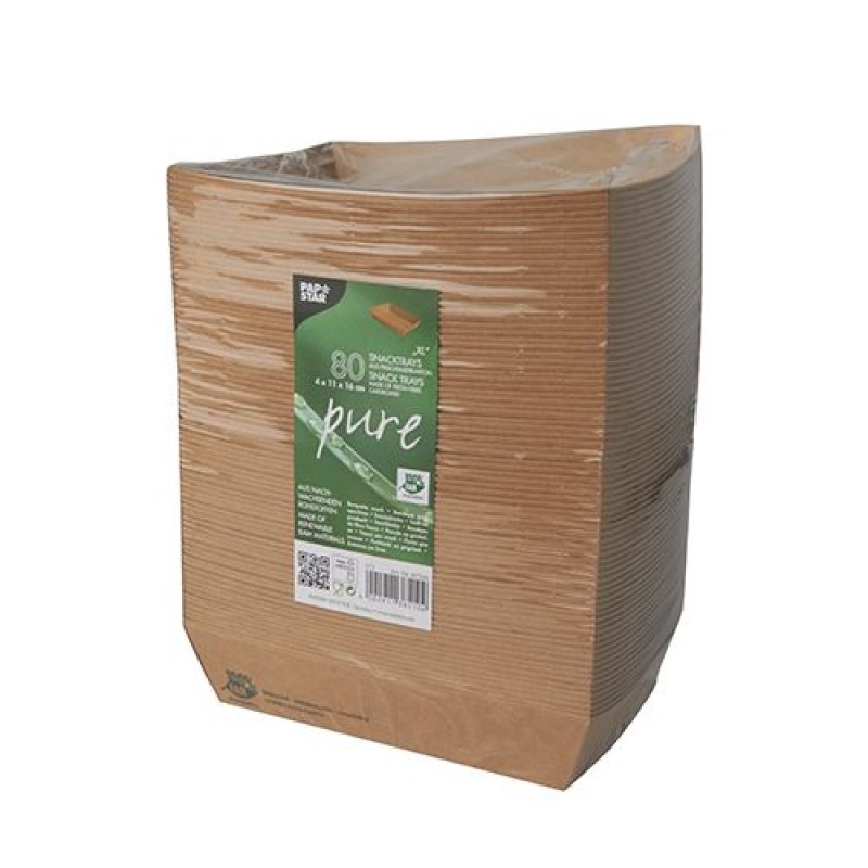 PAPSTAR Barquette pour snack "pure", 160 x 110 x 40 mm