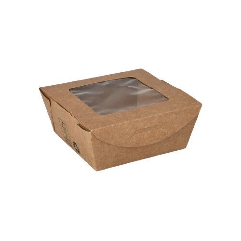 Papstar 87250 disposable food storage container Cardboard, Polylactide (PLA) Brown