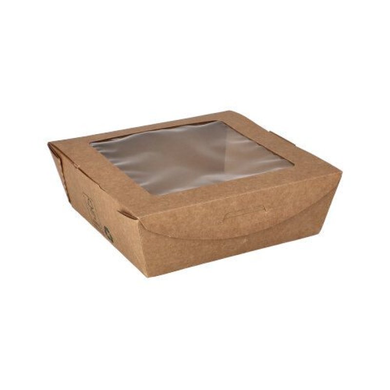 Papstar 87251 boite de stockage de nourriture jetable Carton, Polylactide (PLA) Marron