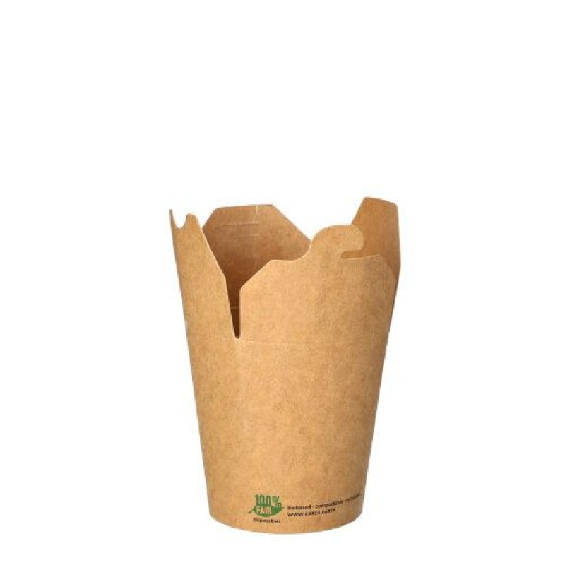 PAPSTAR Boîte à snack "pure", carré, 230 ml, brun