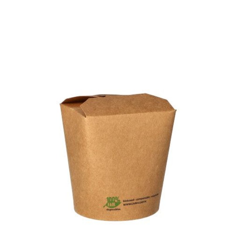 PAPSTAR Boîte à snack "pure", carré, 470 ml, brun