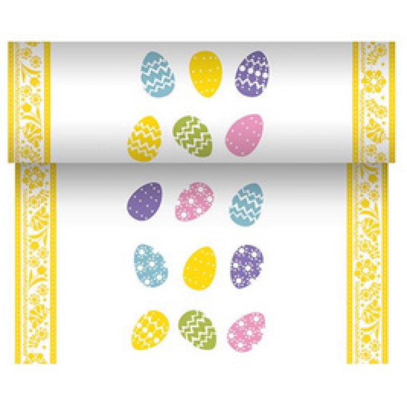 PAPSTAR Chemin de table pour Pâques "Coloured Eggs"