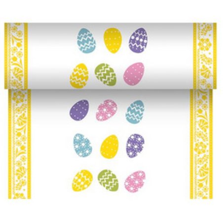 PAPSTAR Chemin de table pour Pâques "Coloured Eggs"