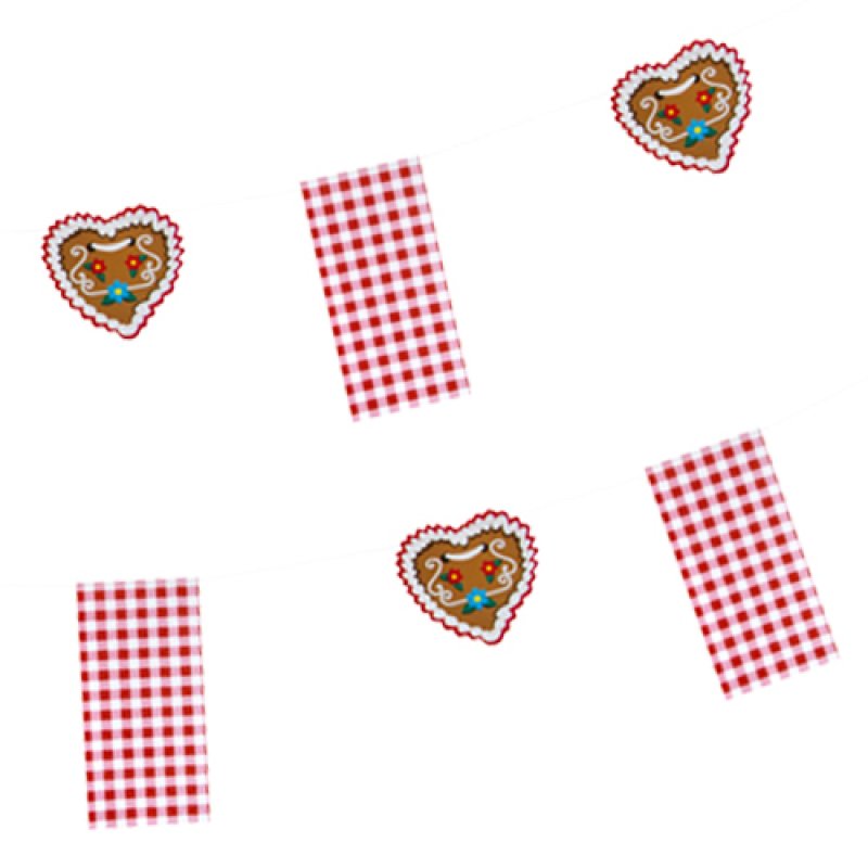 PAPSTAR Guirlande de drapeaux "Chalet", rouge / blanc