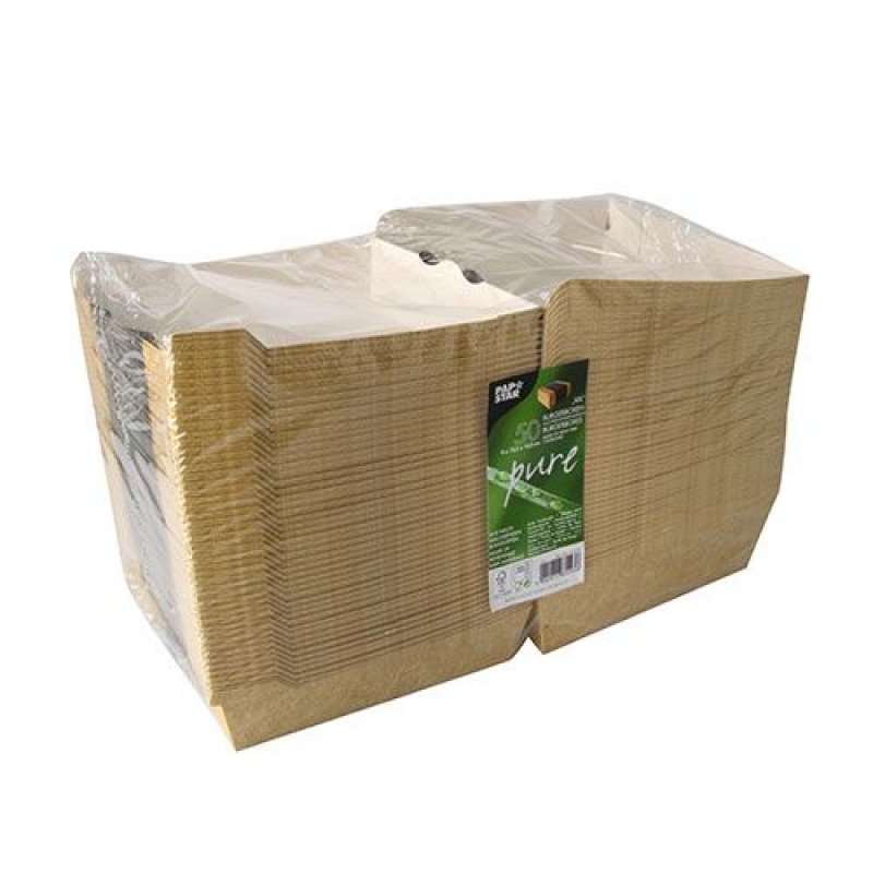Papstar 87493 boite de stockage de nourriture jetable Carton Beige