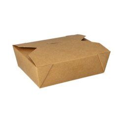 Papstar 87611 boite de stockage de nourriture jetable Carton, Polylactide (PLA) Marron