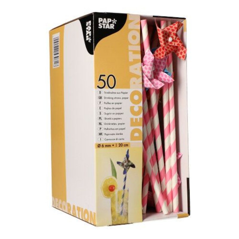 Papstar 87781 disposable drinking straws 50 pc(s) Assorted colours