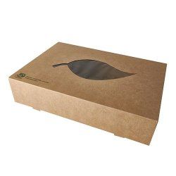 Papstar 87954 disposable food storage container Cardboard, Polylactide (PLA) Brown