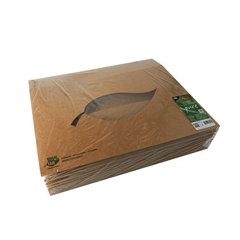 Papstar 87954 boite de stockage de nourriture jetable Carton, Polylactide (PLA) Marron