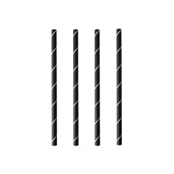 PAPSTAR Paille en papier "pure", 150 mm, noir / blanc