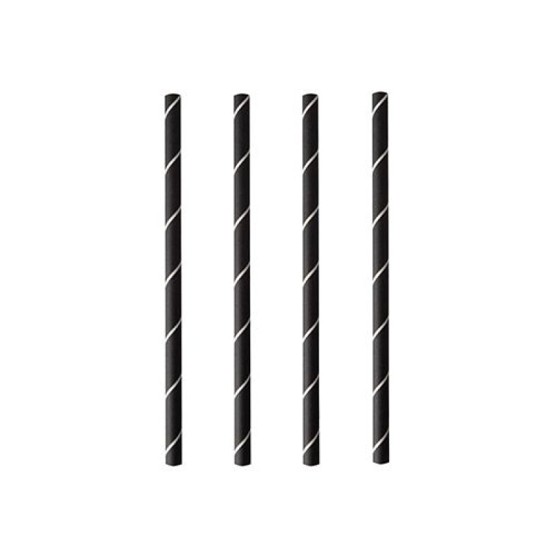 PAPSTAR Paille en papier "pure", 150 mm, noir / blanc