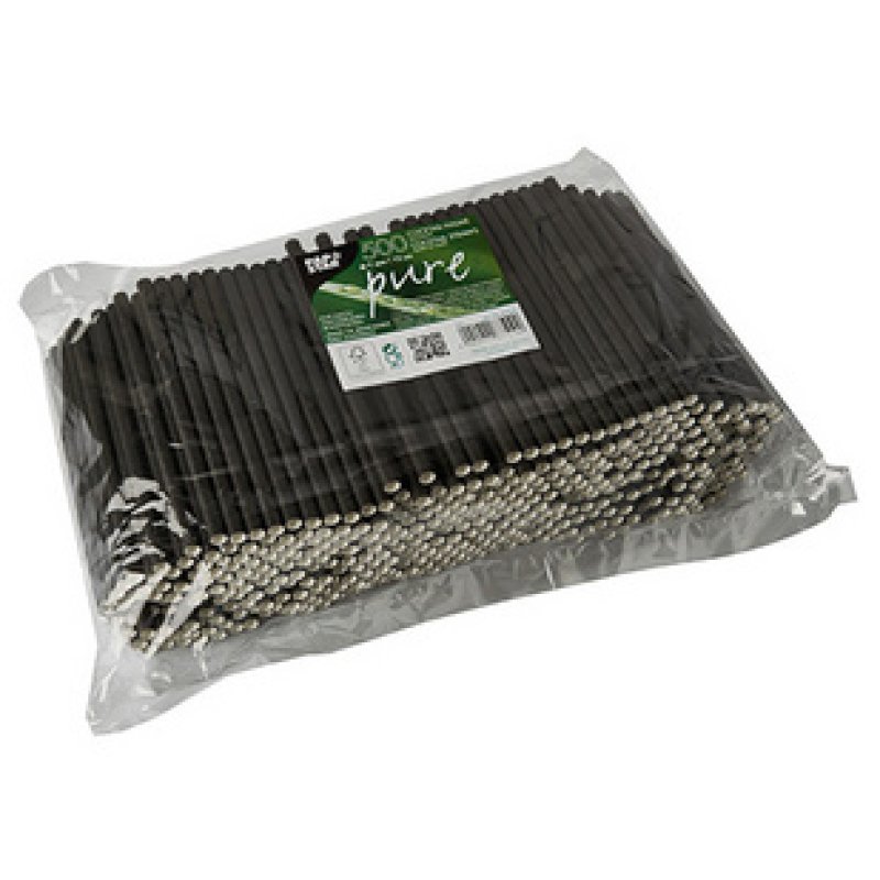 PAPSTAR Paille en papier "pure", 100 mm, noir