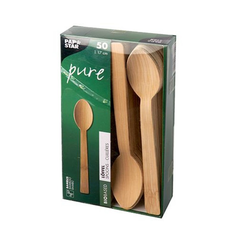 Papstar 88029 Cuillère jetable Cuillère à soupe jetable Bois Naturel 50 pièce(s)