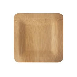 PAPSTAR Assiette en bambou "pure", carré, 180x180 mm, par 10