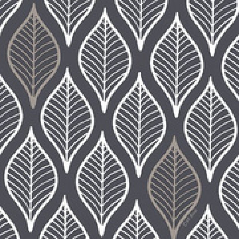 PAPSTAR Serviette à motif "Leafy", 330 x 330 mm, gris foncé
