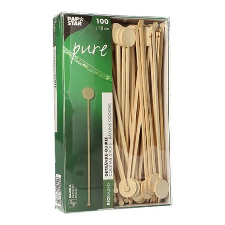 PAPSTAR Bâtons cocktail "pure", en bambou, longueur : 180 mm