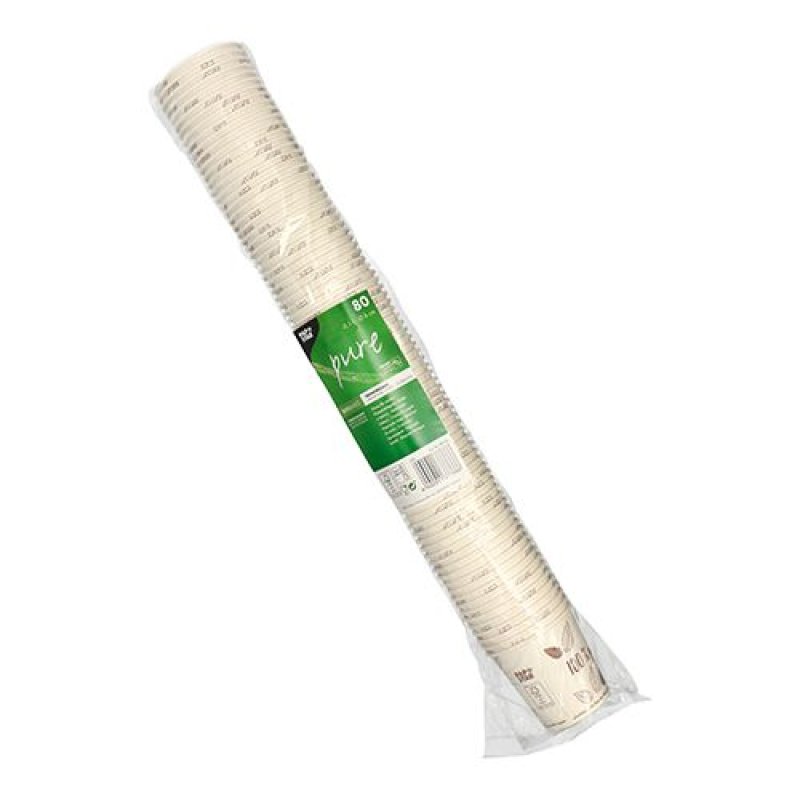 PAPSTAR Gobelet en carton "pure" ZERO, 0,1 l, beige/lilas