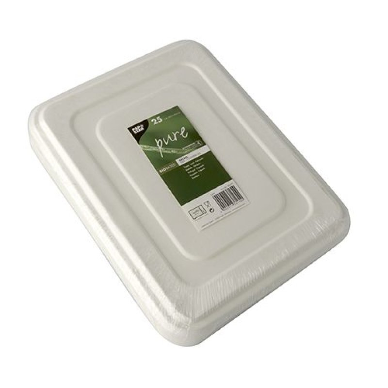 Papstar 88277 cloche pour aliment Blanc Rotin Rectangulaire Couvercle alimentaire