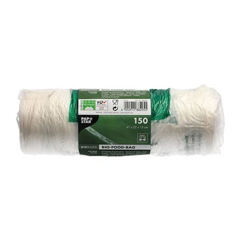 PAPSTAR Sac en plastique, en film bio, transparent