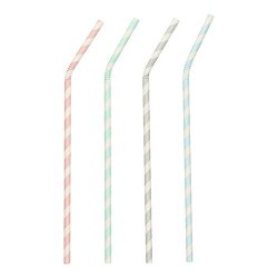 PAPSTAR Paille en papier "Stripes", couleurs assorties