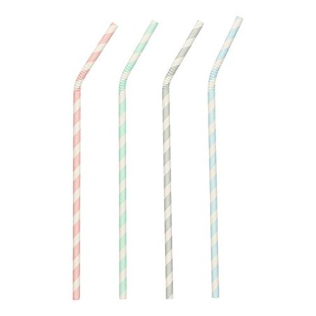 PAPSTAR Paille en papier "Stripes", couleurs assorties