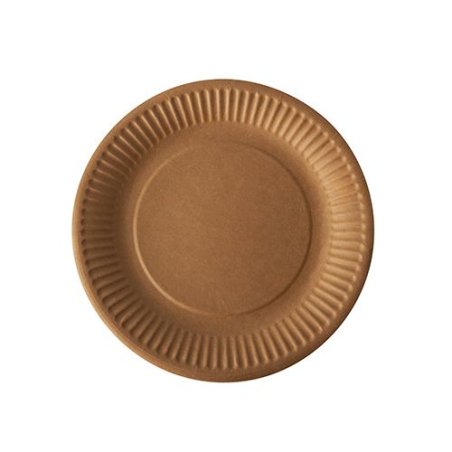 PAPSTAR Assiette en carton "pure", rond, 190 mm, marron