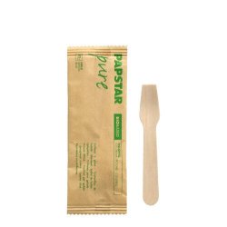 Papstar 88451 disposable spoon Disposable ice cream spoon Wood Natural 50 pc(s)
