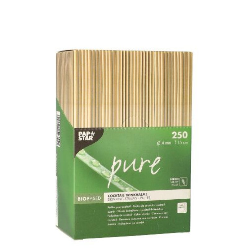 Papstar 88482 disposable drinking straws 250 pc(s) Natural