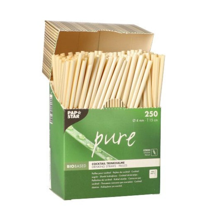 Papstar 88482 disposable drinking straws 250 pc(s) Natural