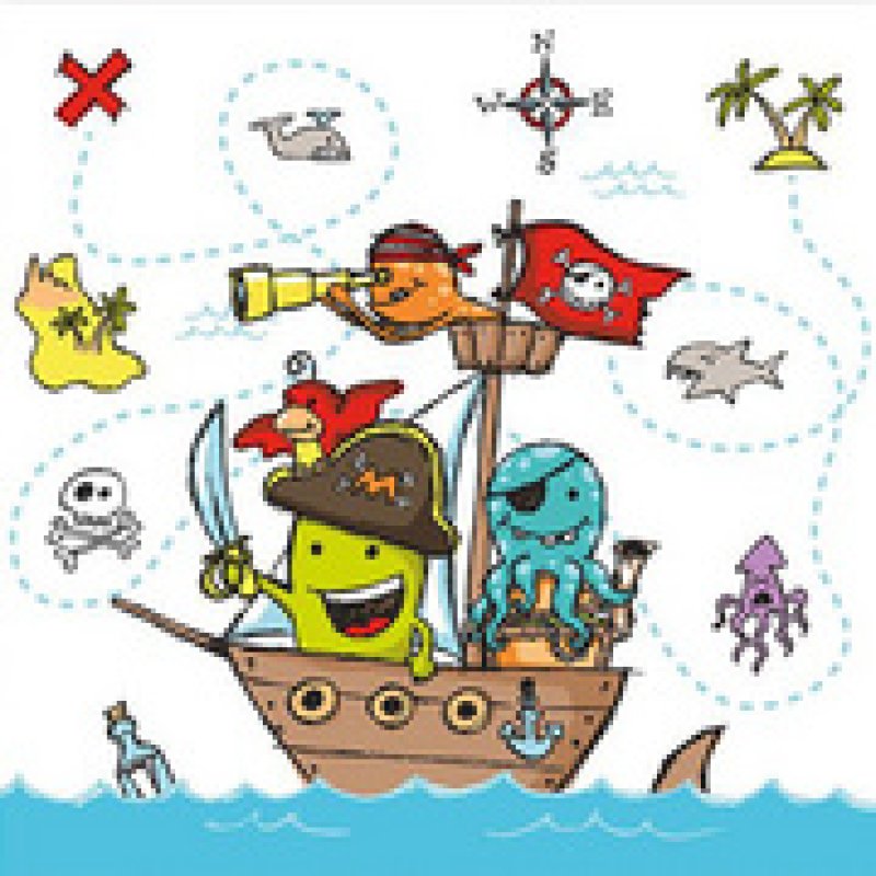 PAPSTAR Serviette à motif "Pirates", 330 x 330 mm