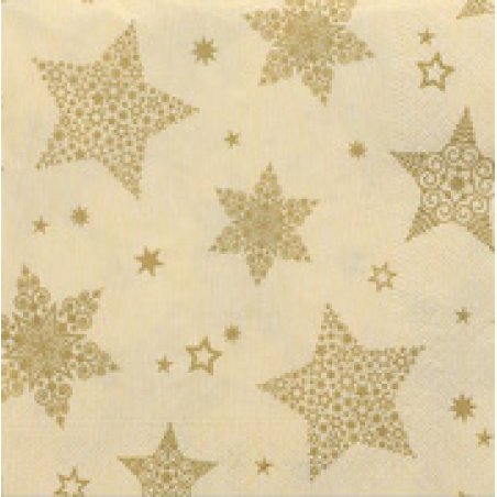 PAPSTAR Serviette à motif de Noël "Christmas Shine", crème