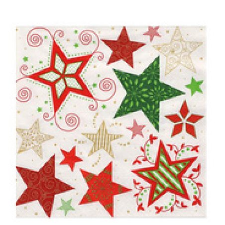 PAPSTAR Serviette à motif de Noël "Heavenly Stars", blanc