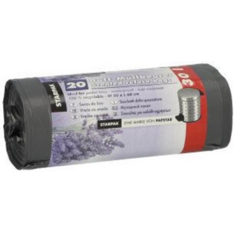 STARPAK Sac poubelle parfumé, LDPE, 60 litres, blanc