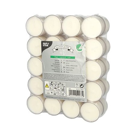 Papstar 88841 bougie en cire Rond Blanc 40 pièce(s)