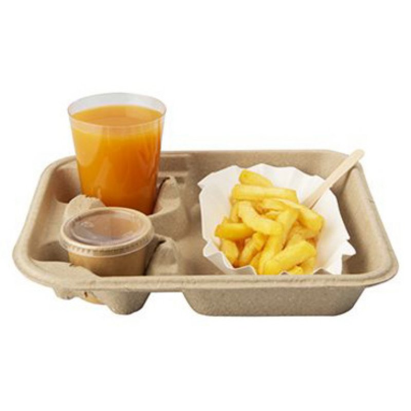 PAPSTAR Plateau "To Go", 330 x 266 x 47 mm, naturel