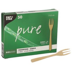 PAPSTAR Fourchette Fingerfood "pure", 95 mm, naturel