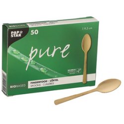 PAPSTAR Cuiller Fingerfood "pure", 95 mm, naturel