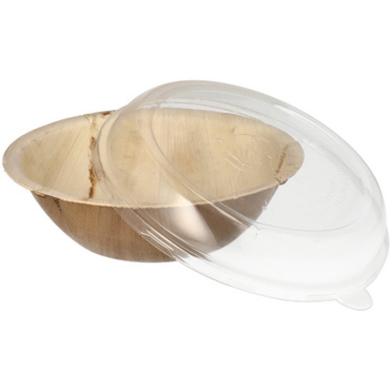 STARPAK Bol en feuille de palmier avec couvercle, 300 ml