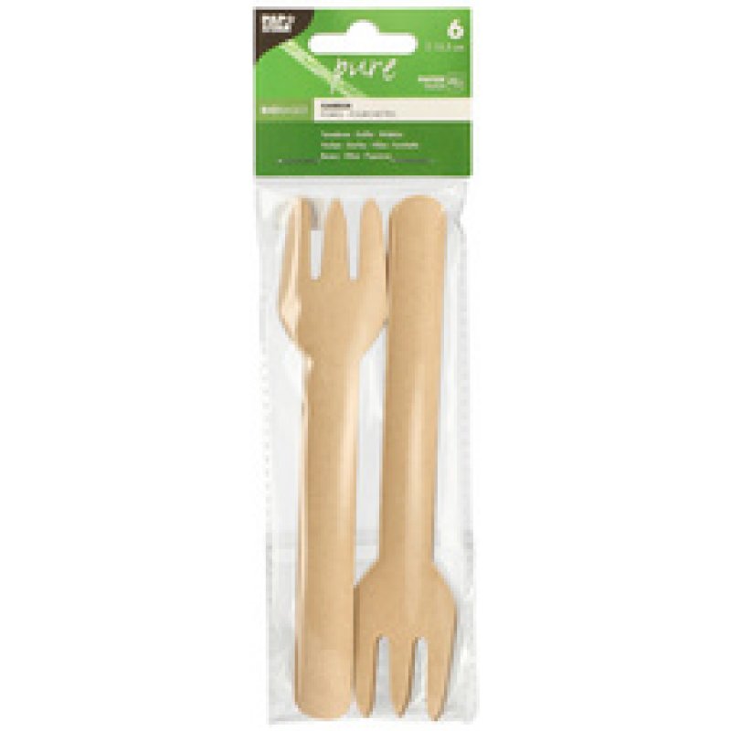 PAPSTAR Fourchette en papier "Pure", naturel