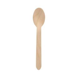 Papstar 89119 disposable spoon Disposable soup spoon Wood Natural 100 pc(s)