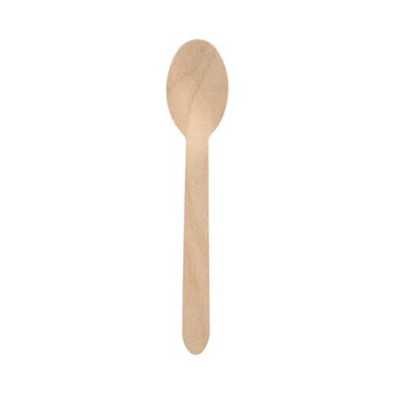 Papstar 89119 disposable spoon Disposable soup spoon Wood Natural 100 pc(s)