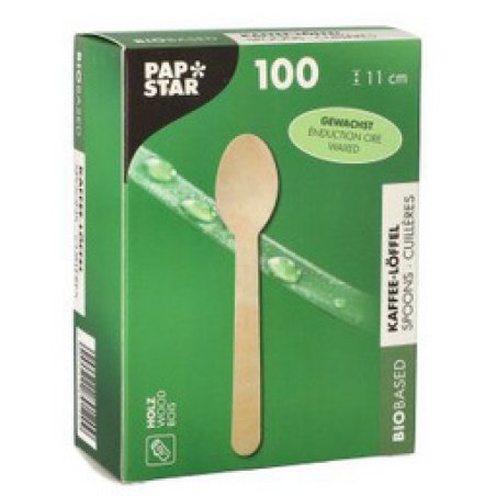 PAPSTAR Cuiller à café en bois "pure", cirée