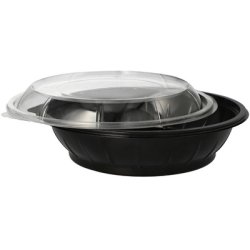 STARPAK Bol à salade avec couvercle, PET, 1.000 ml, noir