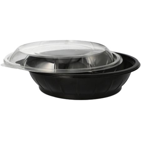 STARPAK Bol à salade avec couvercle, PET, 1.000 ml, noir