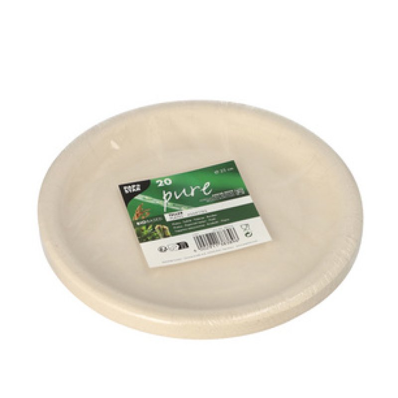 PAPSTAR Assiette en résidus agricoles "pure", rond, naturel