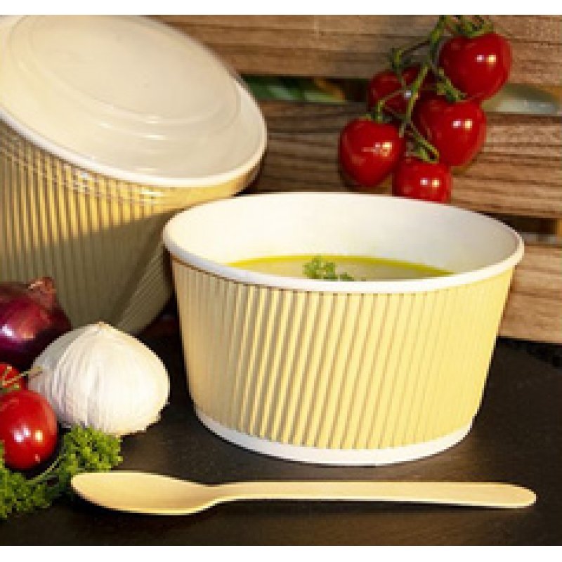 PAPSTAR Gobelet à soupe "pure" Ripple Wall, 720 ml, beige